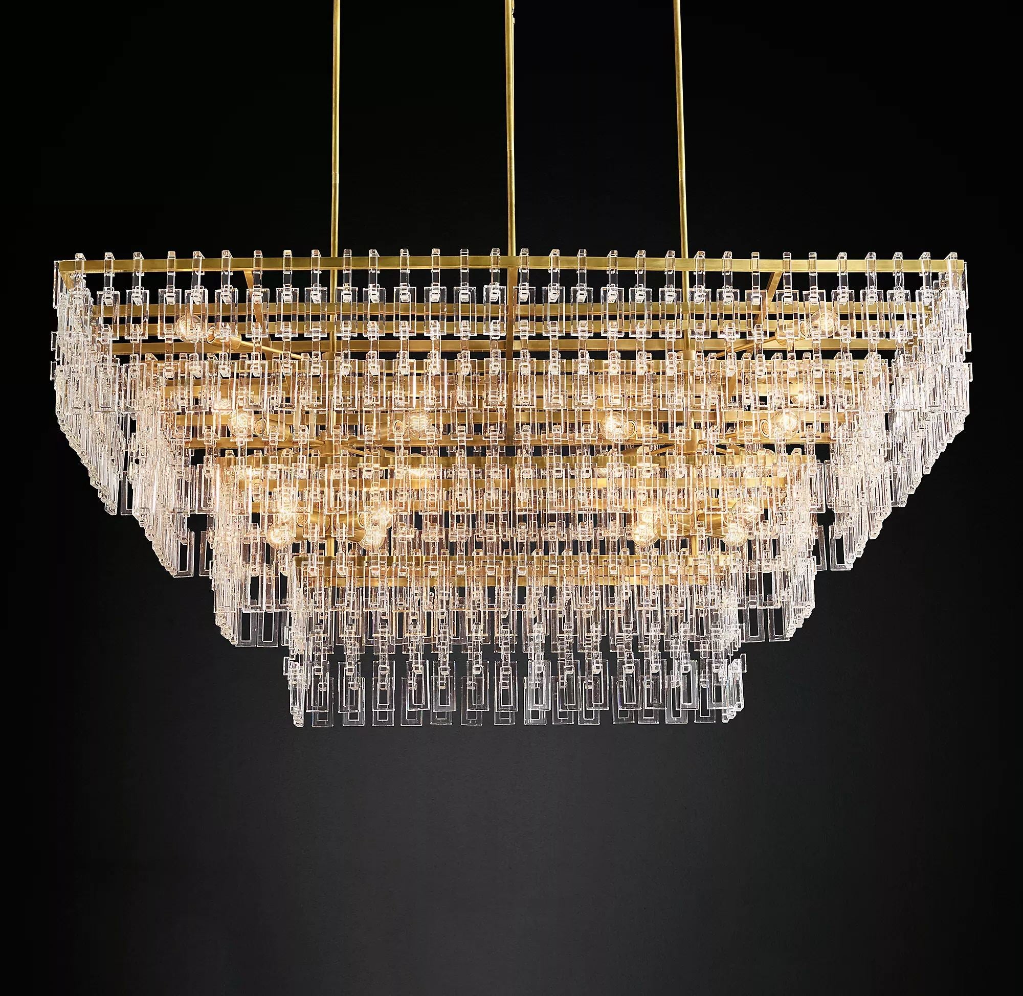 Marignan Tiered Rectangular Chandelier 72"
