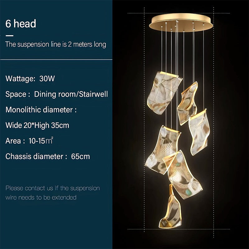 Eloer Light Luxury Art Large Chandelier for Living Room