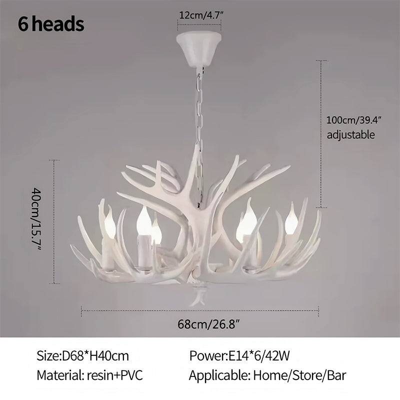Eloer Antler Shape Resin Chandelier for Living Room