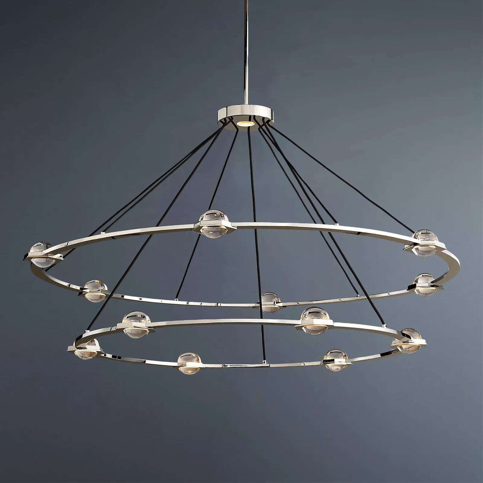 Eclatant Vintage Two-tier Round Chandelier 60"