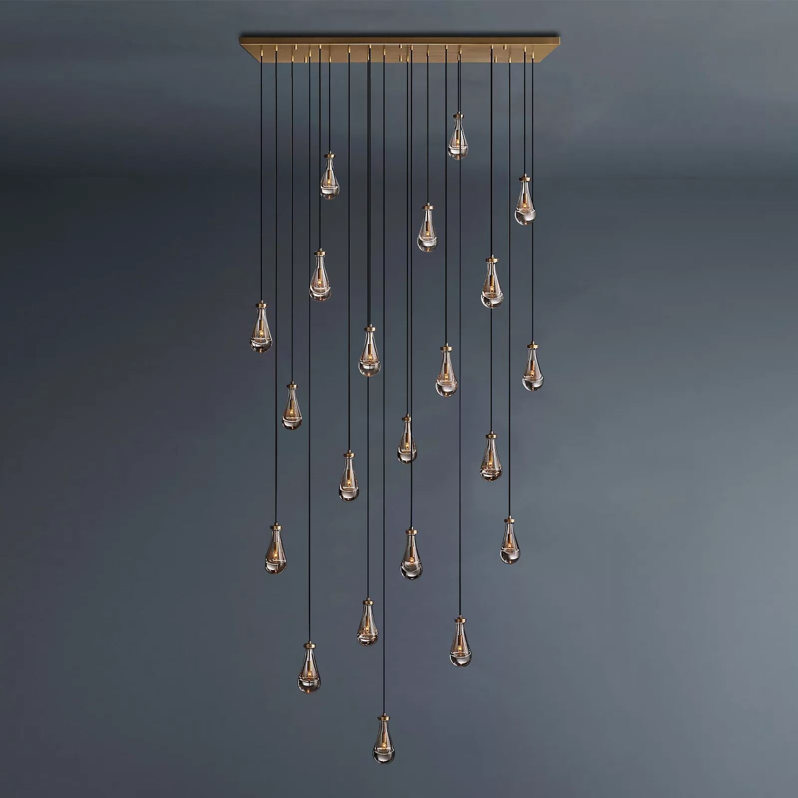 Raindrop Rectangular Chandelier 72"
