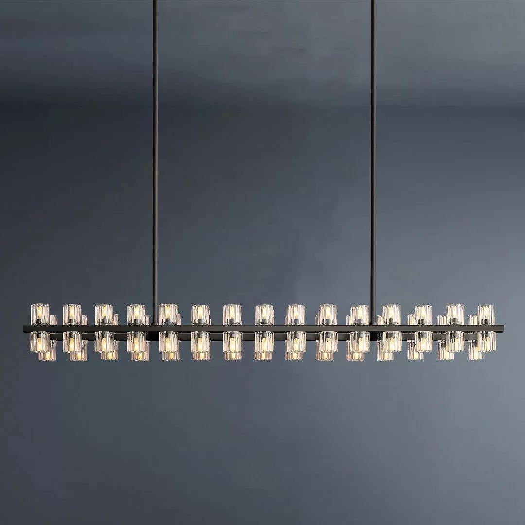 Arcachon Led Rectangular Crystal Chandelier 54"-konalight