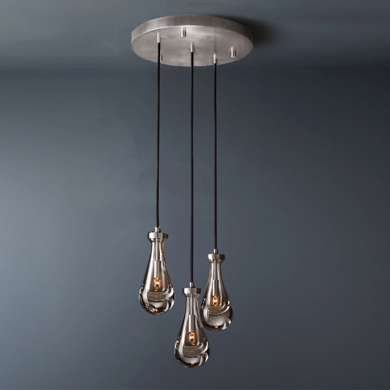 Raindrop Round 3-Lights Cord Chandelier