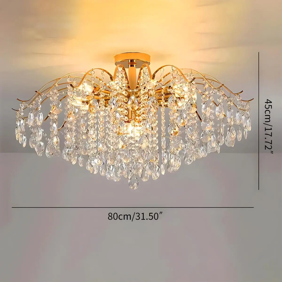 Eloer French Vintage Crystal Ceiling Chandelier