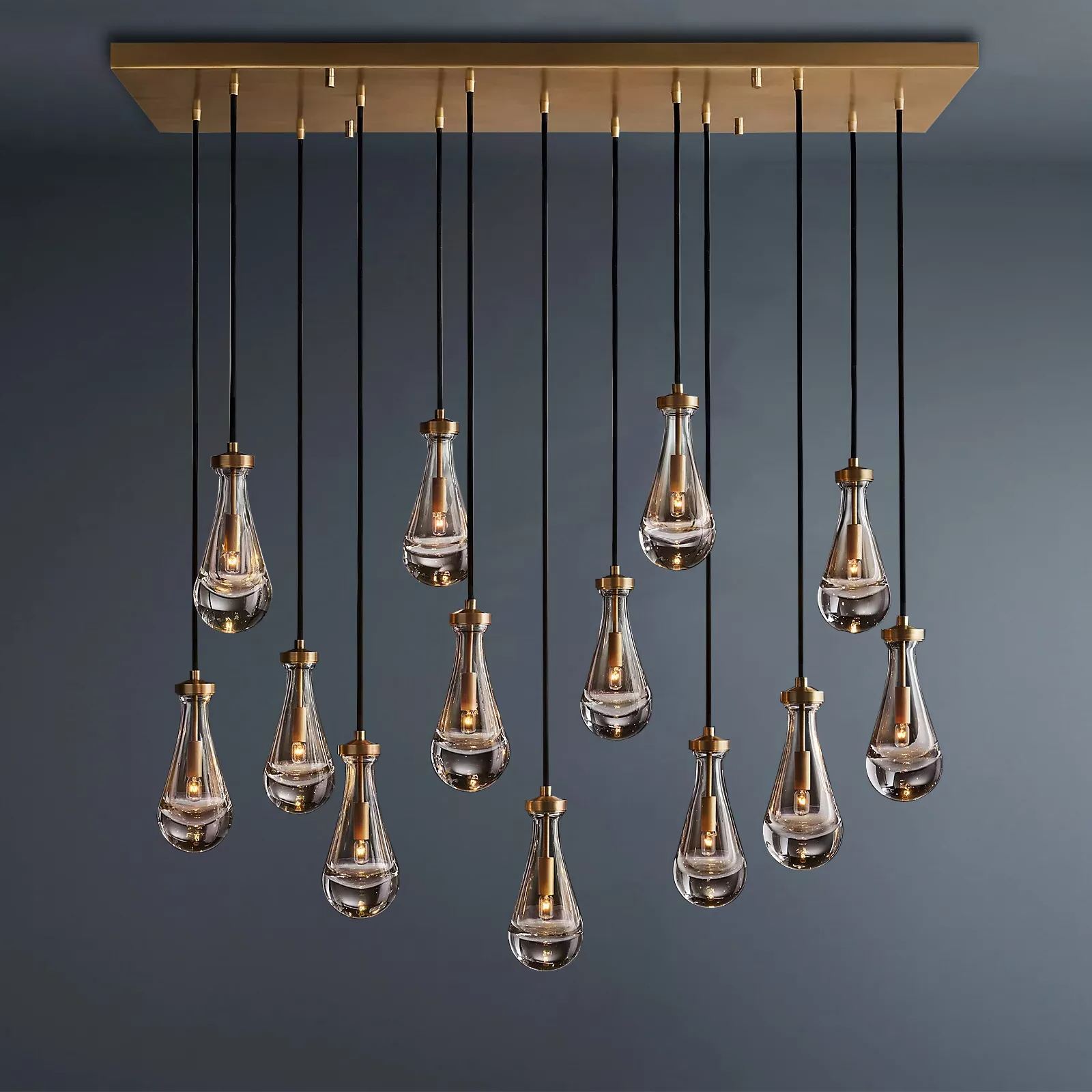 Raindrop Rectangular Chandelier 54"