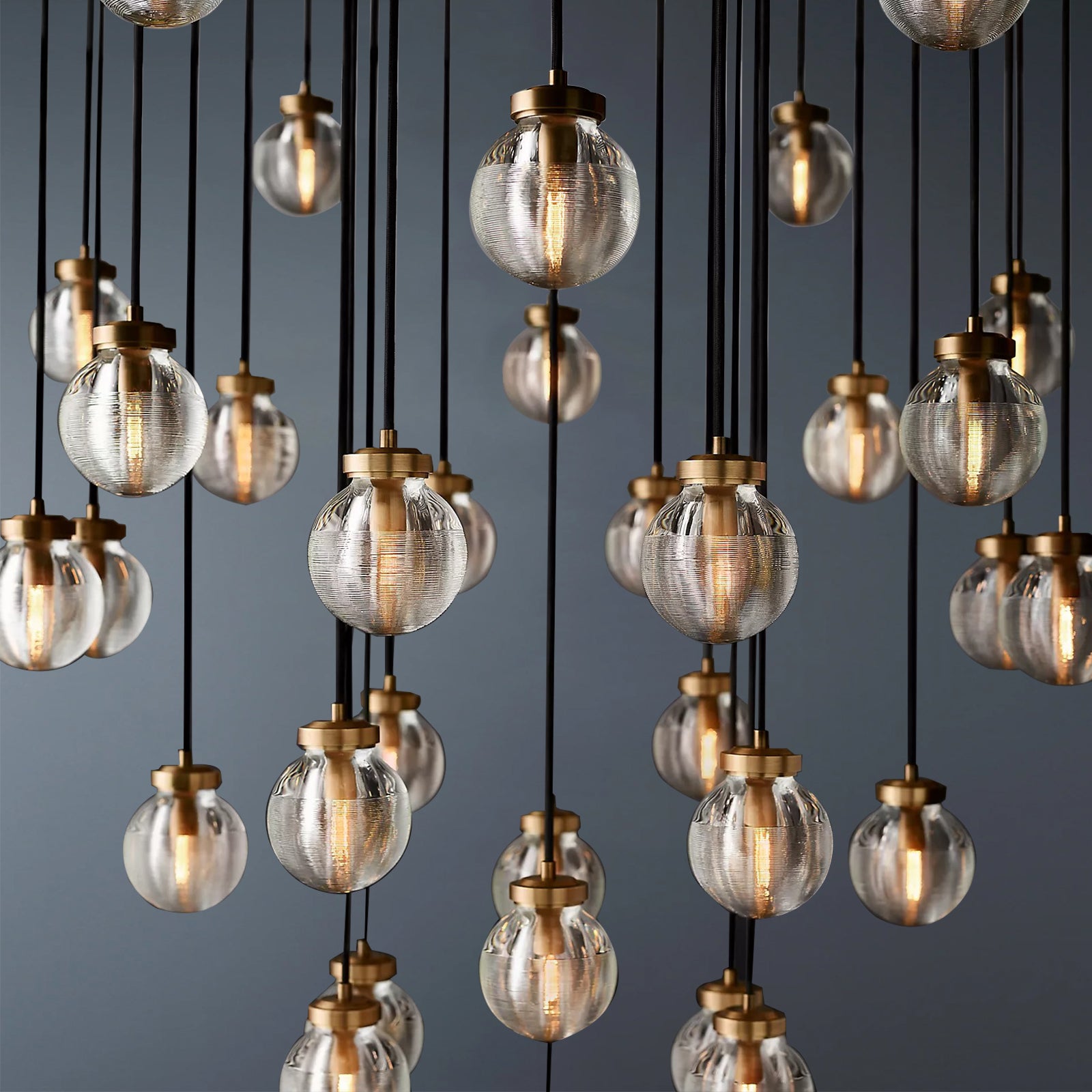 Pearl Round Chandelier Vintage Light Fixture 48"-konalight