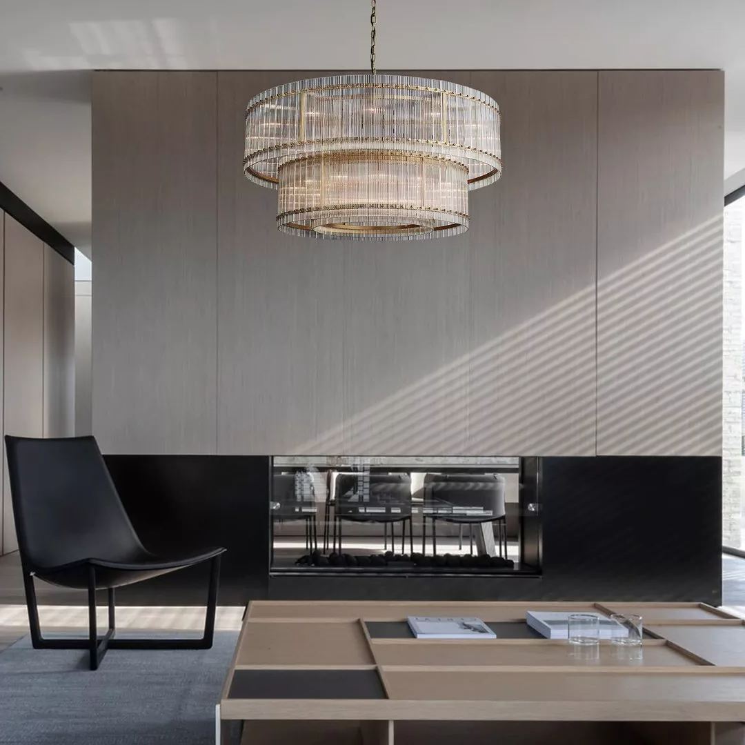 Modern San Marco Cake Two-Tier Round Luxury Chandelier 60"-konalight