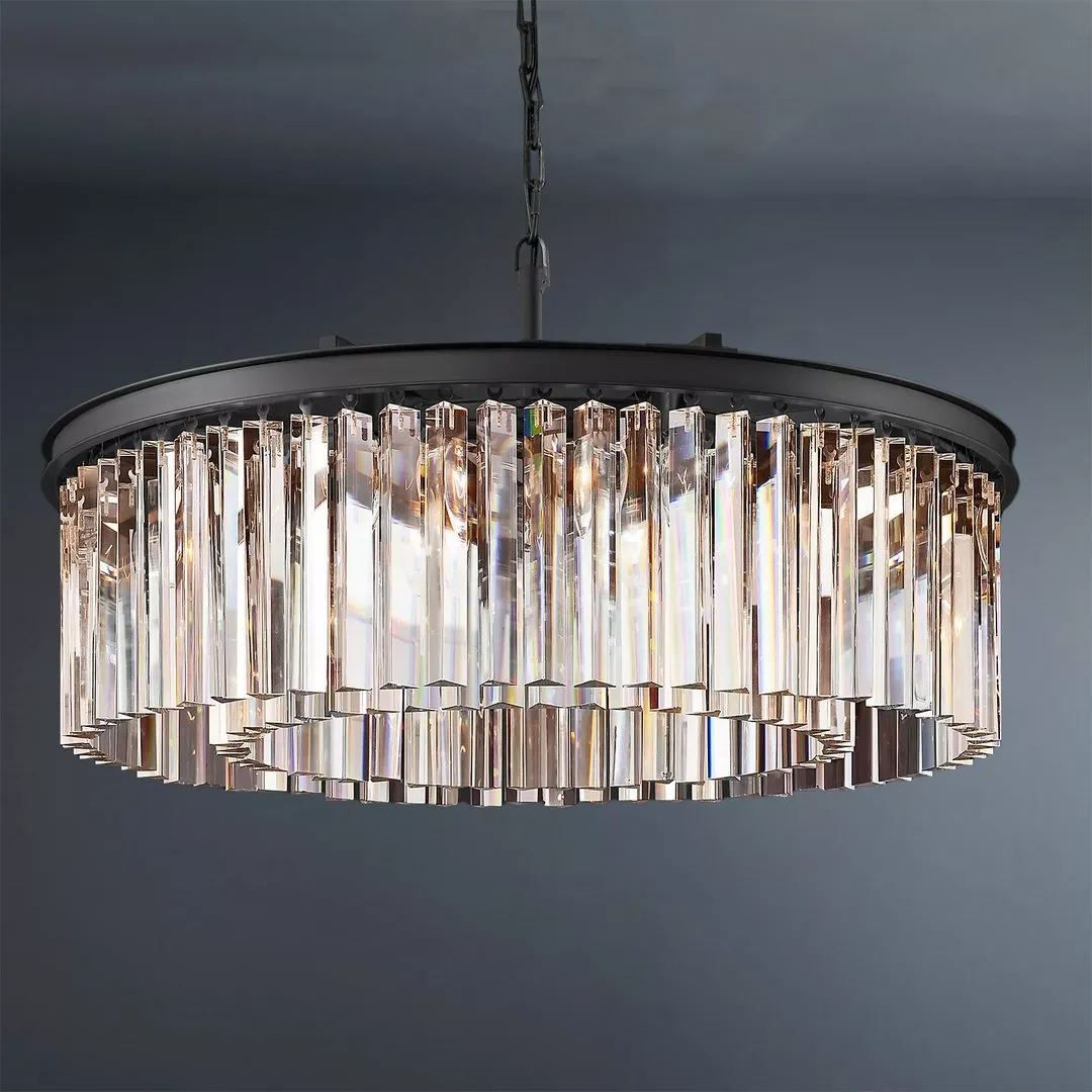 Crystal 1920s Rhys Round Chandelier L32"-konalight