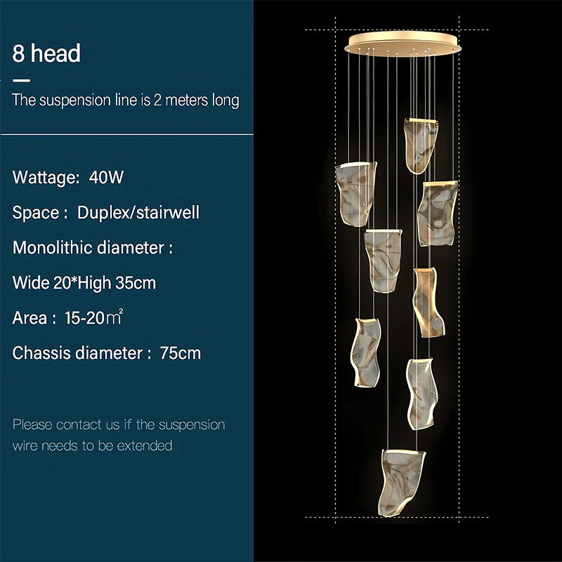 Eloer Light Luxury Art Large Chandelier for Living Room
