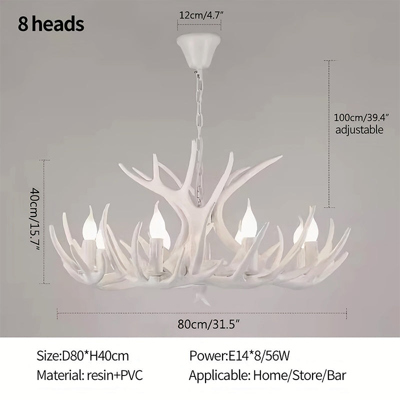 Eloer Antler Shape Resin Chandelier for Living Room