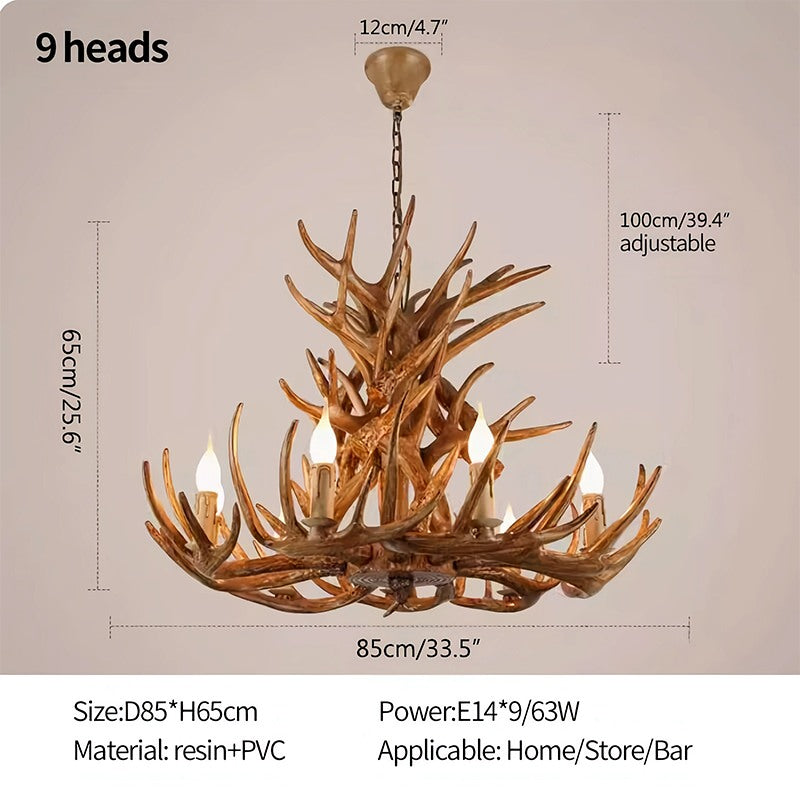 Eloer Antler Shape Resin Chandelier for Living Room