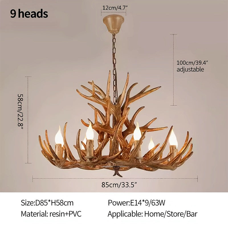 Eloer Antler Shape Resin Chandelier for Living Room