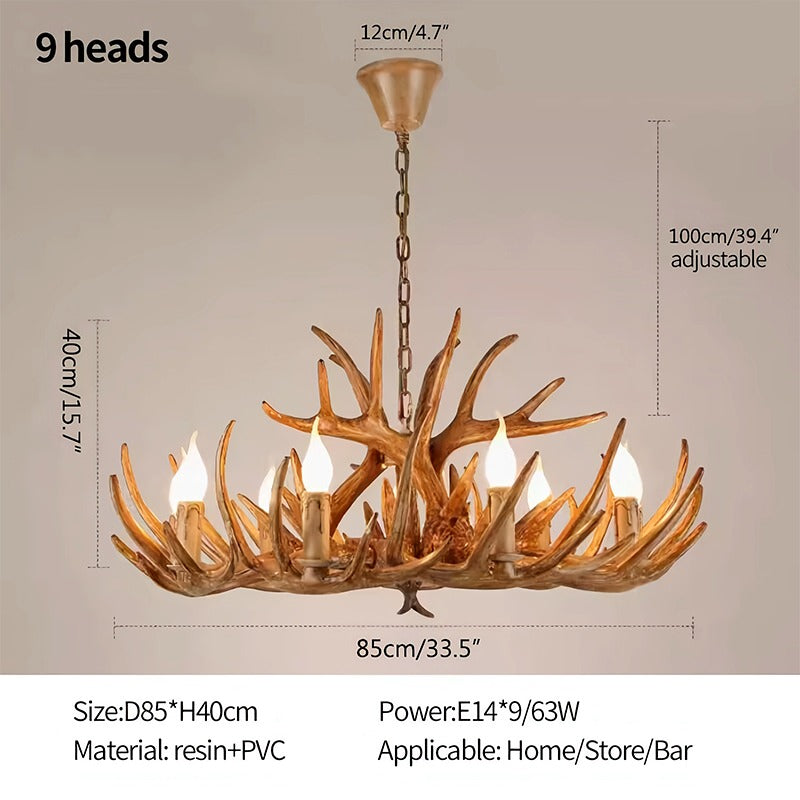 Eloer Antler Shape Resin Chandelier for Living Room