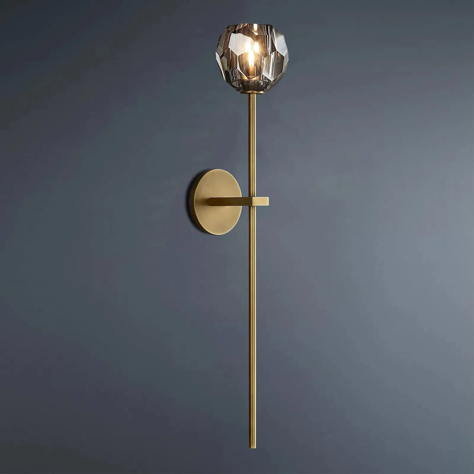 Boule De Crystal Ball Clear/Smoke Glass Grand Wall Sconce