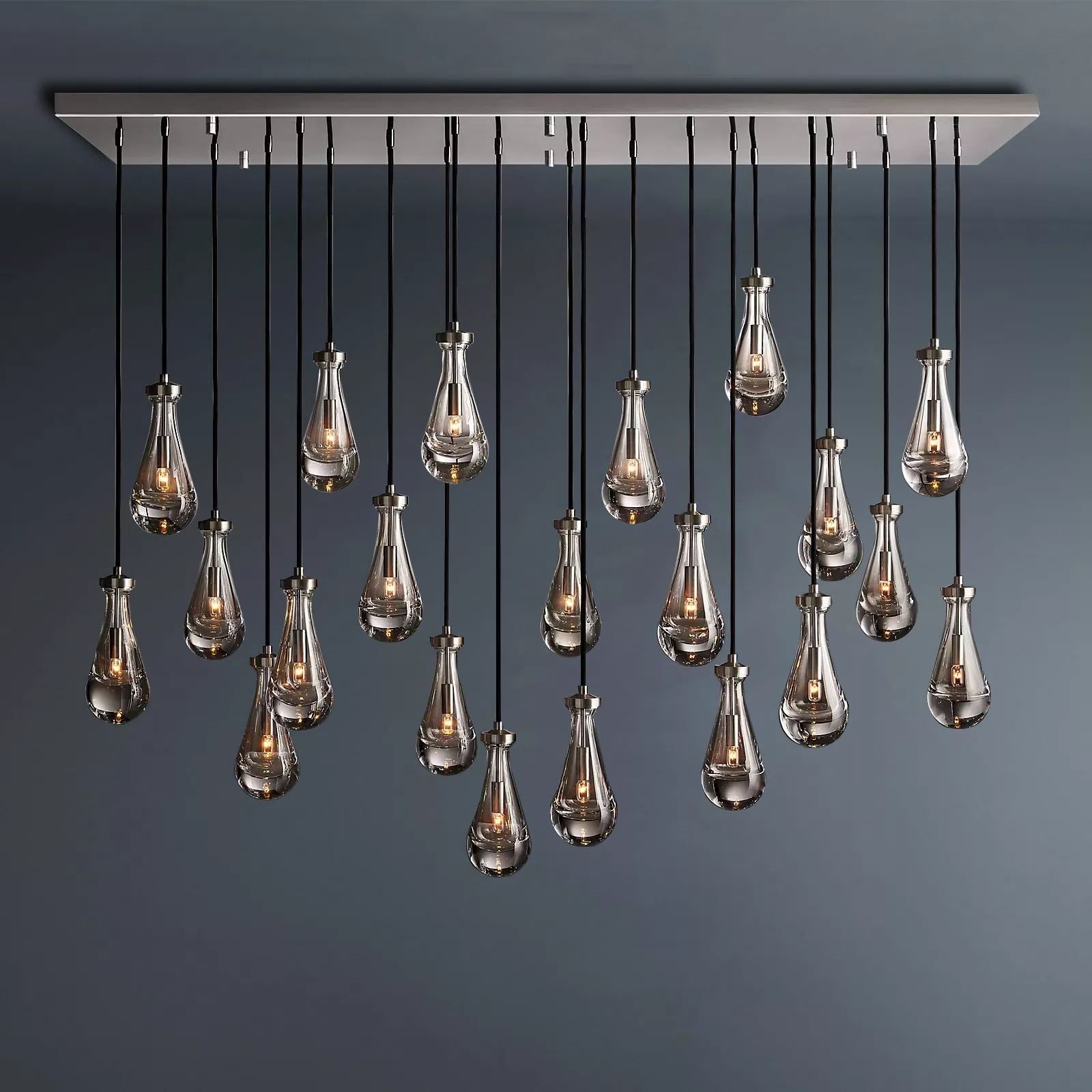 Raindrop Rectangular Chandelier 72"