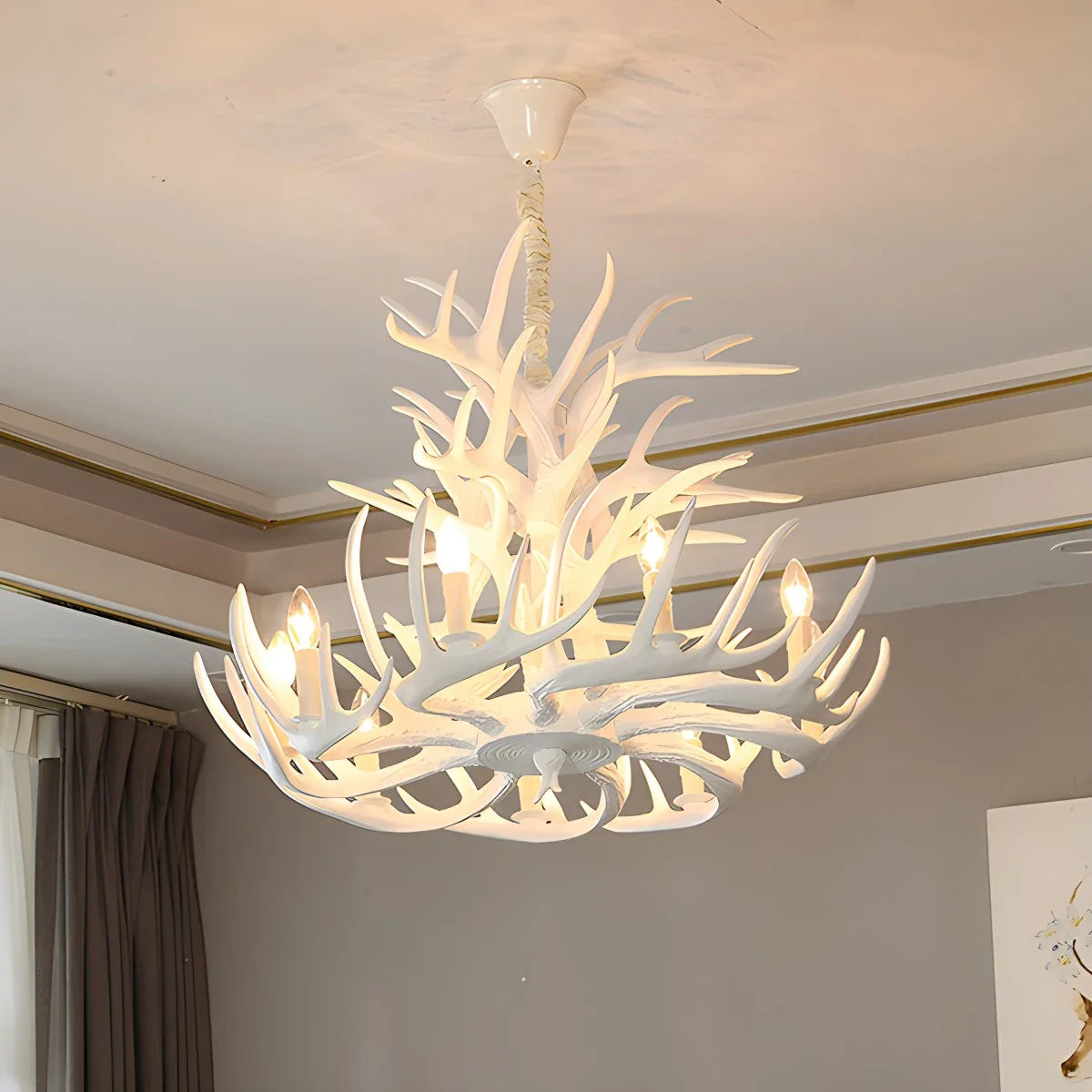 Eloer Antler Shape Resin Chandelier for Living Room