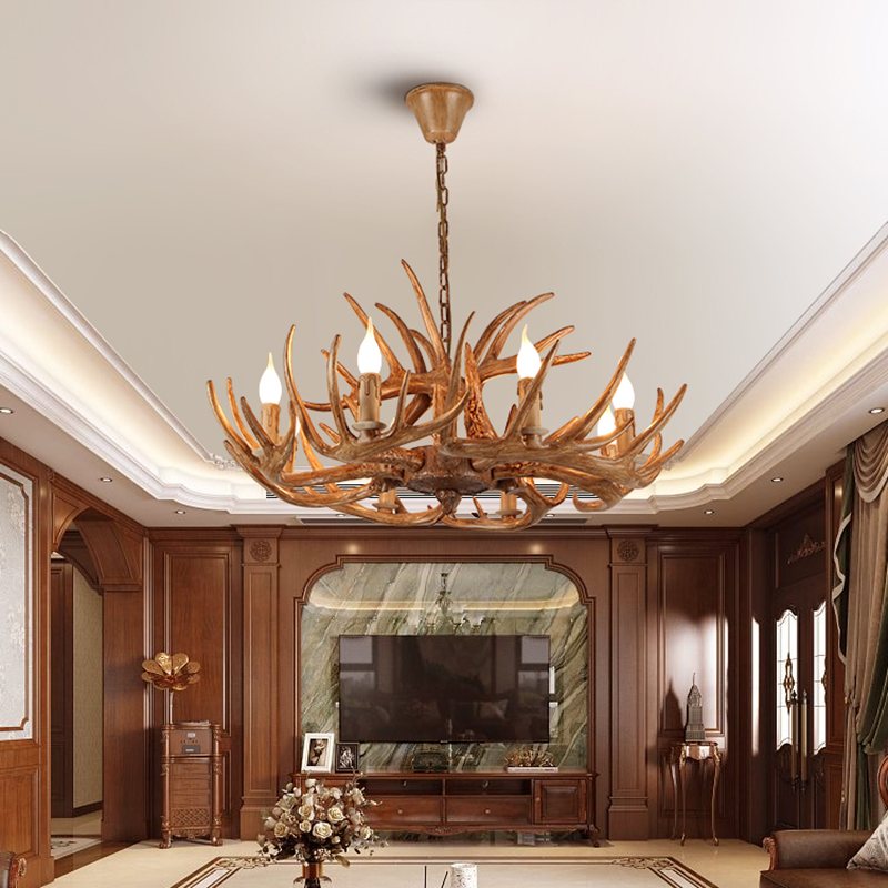 Eloer Antler Shape Resin Chandelier for Living Room