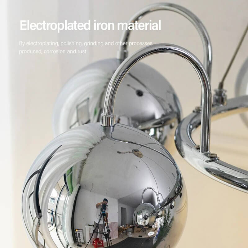 Eloer Bauhaus Style Antique Chrome Chandelier