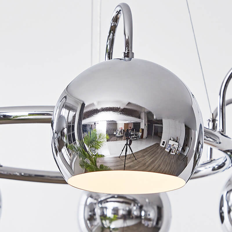 Eloer Bauhaus Style Antique Chrome Chandelier