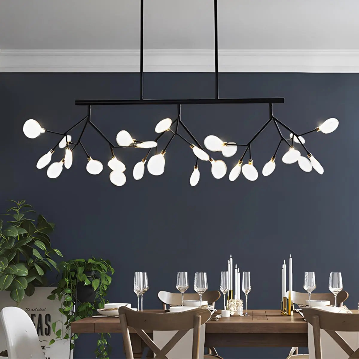 Eloer Black Firefly LED Chandelier for Dining Room