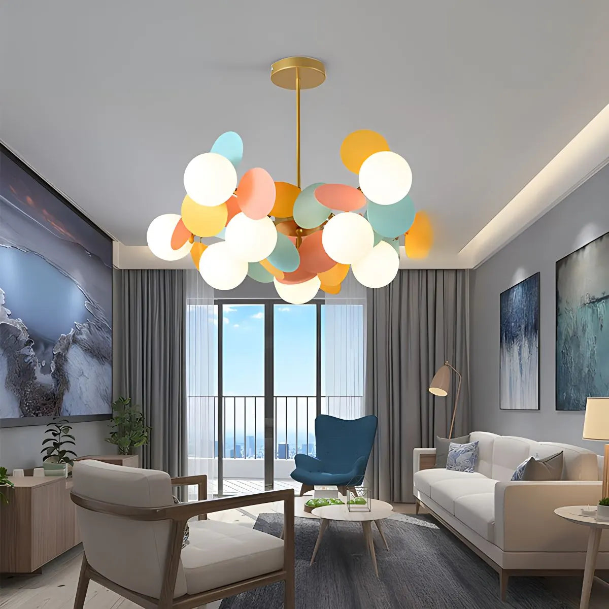 Eloer Colorful Flash Modern Chandelier for Bedroom