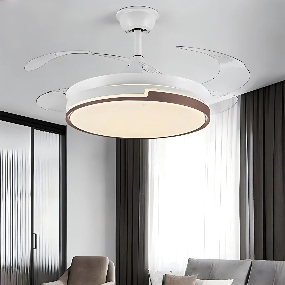 Eloer Remote Minimalist Hugger Ceiling Fan Light