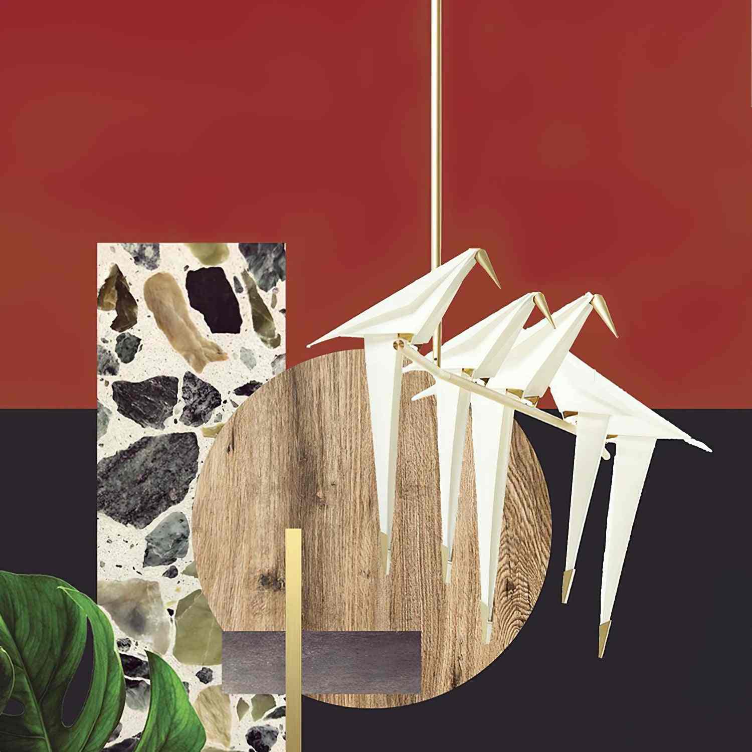Eloer Paper Crane Bird Chandelier for Dining Room