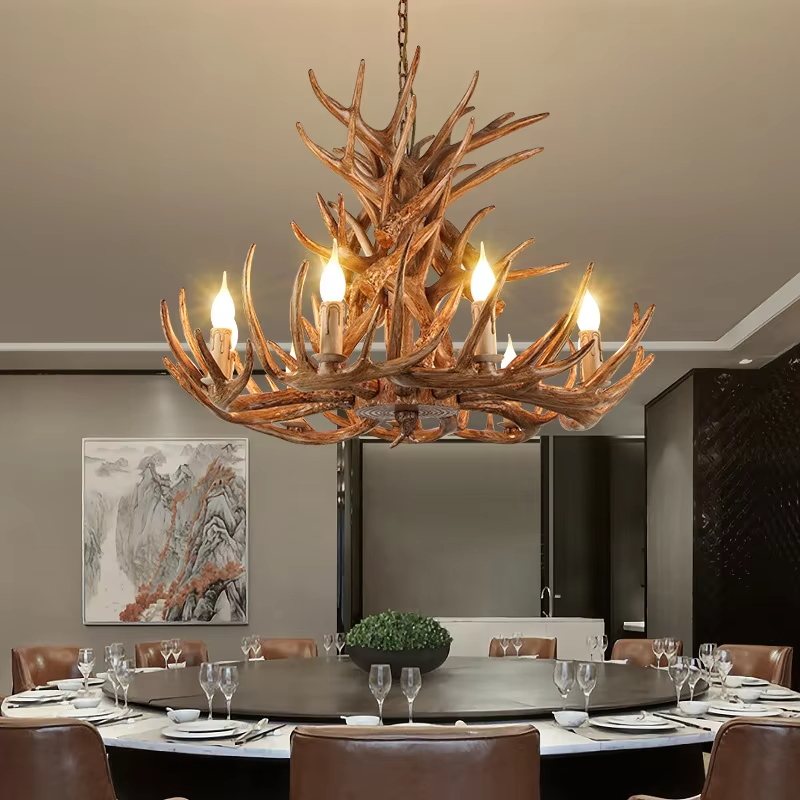 Eloer Antler Shape Resin Chandelier for Living Room