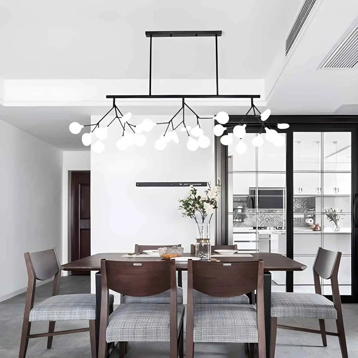 Eloer Black Firefly LED Chandelier for Dining Room