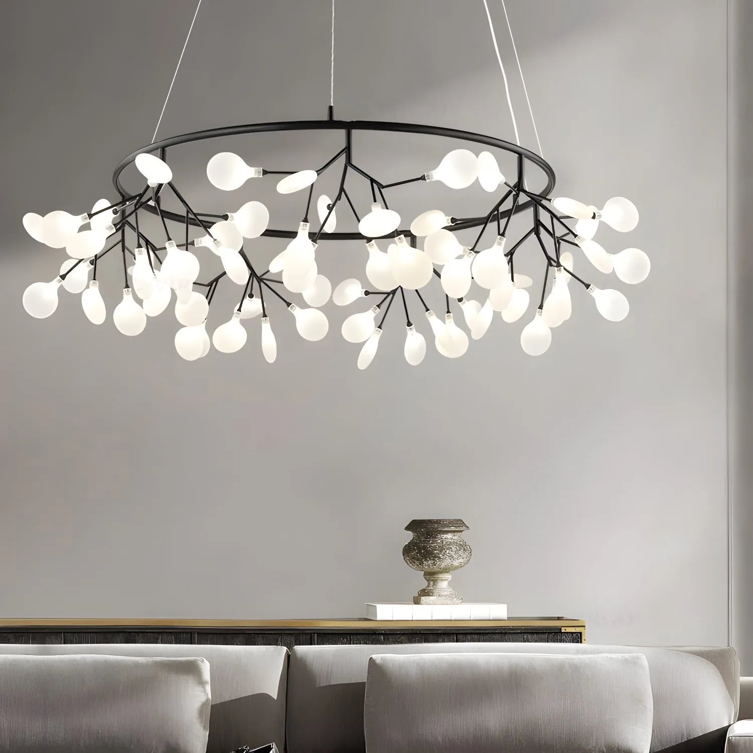 Eloer Black Firefly LED Chandelier for Dining Room