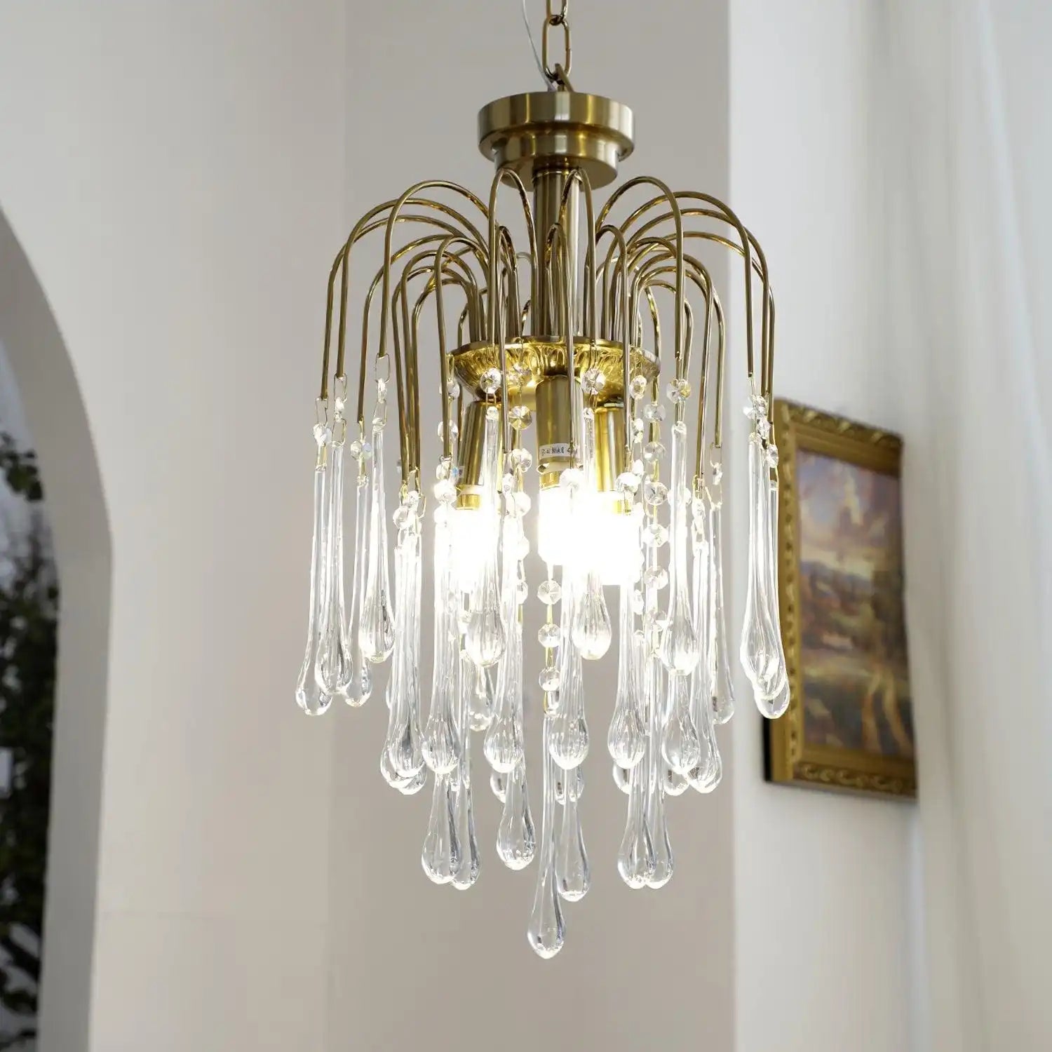 Eloer French Retro Water Drop Glass Chandelier