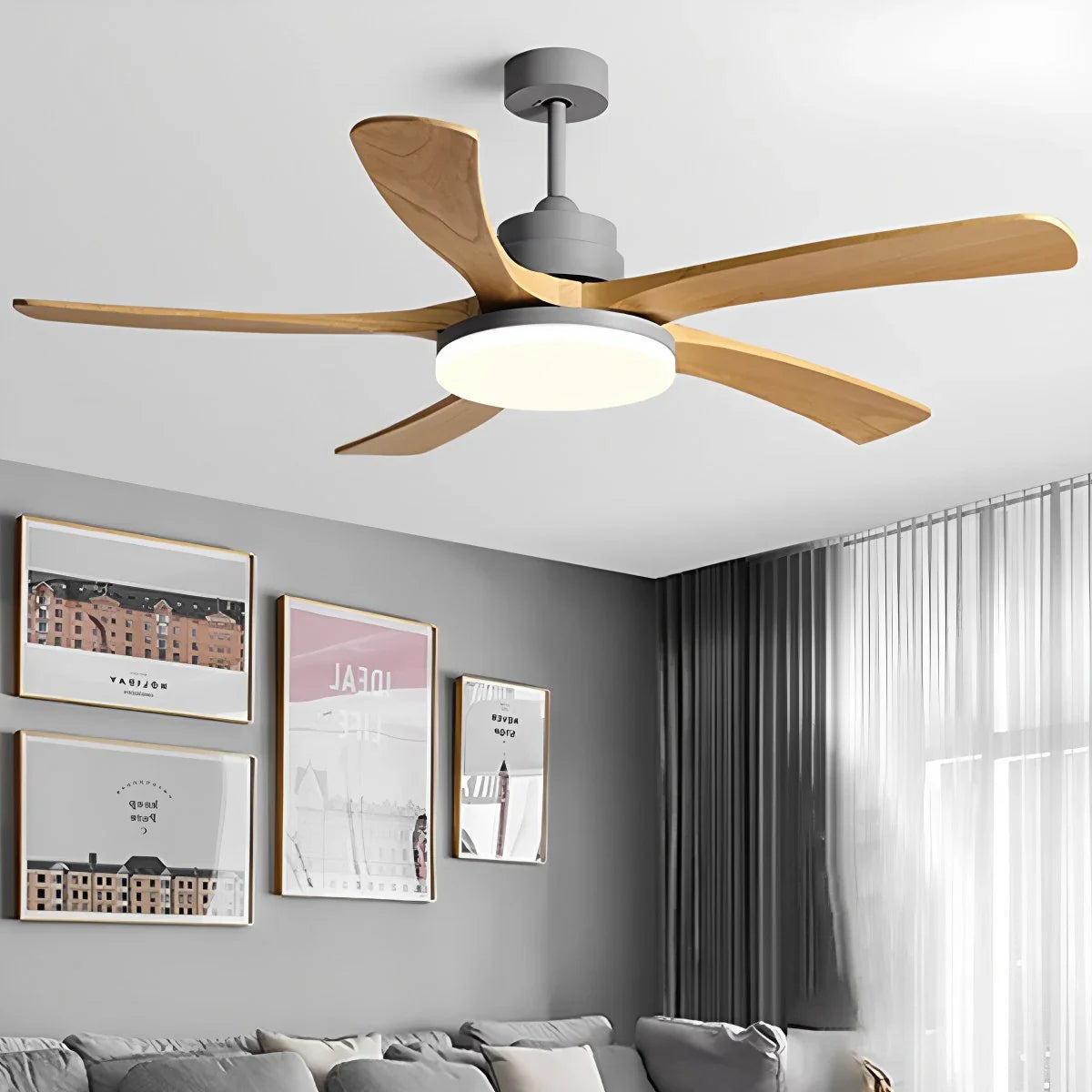 Eloer High Wind Solid Wood Ceiling Fan Light