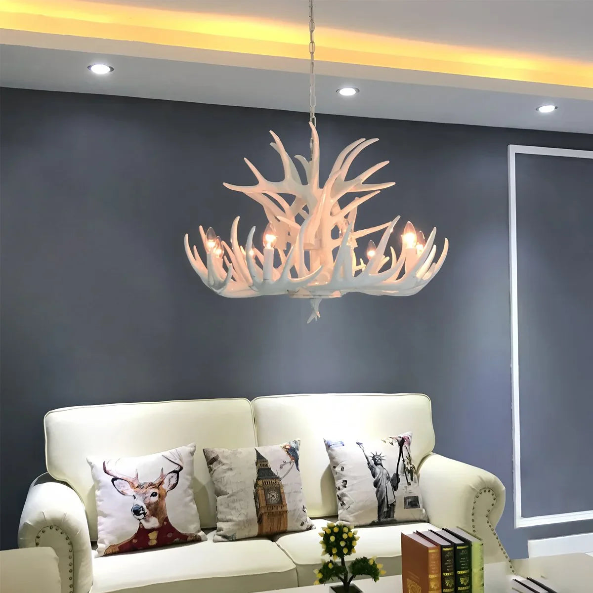 Eloer Antler Shape Resin Chandelier for Living Room