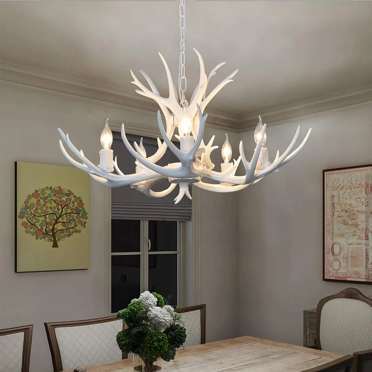 Eloer Antler Shape Resin Chandelier for Living Room
