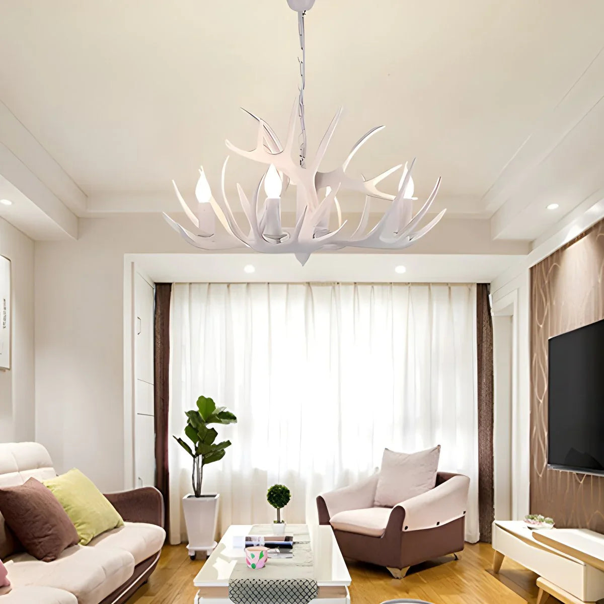 Eloer Antler Shape Resin Chandelier for Living Room