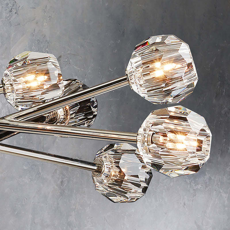 Boule De Crystal Ball Clear Glass Round Chandelier 72"-konalight