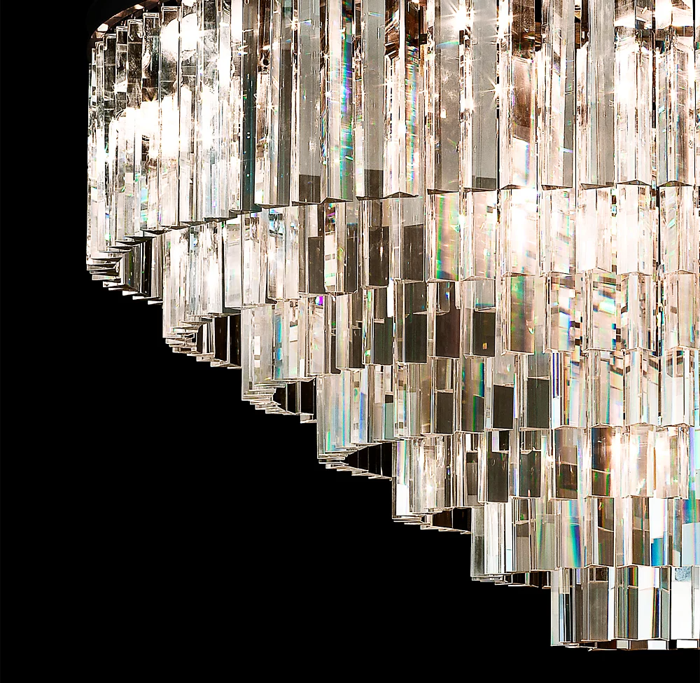 Multi-tier Crystal 1920s Odeon Round Chandelier Modern Lighting D44"-konalight