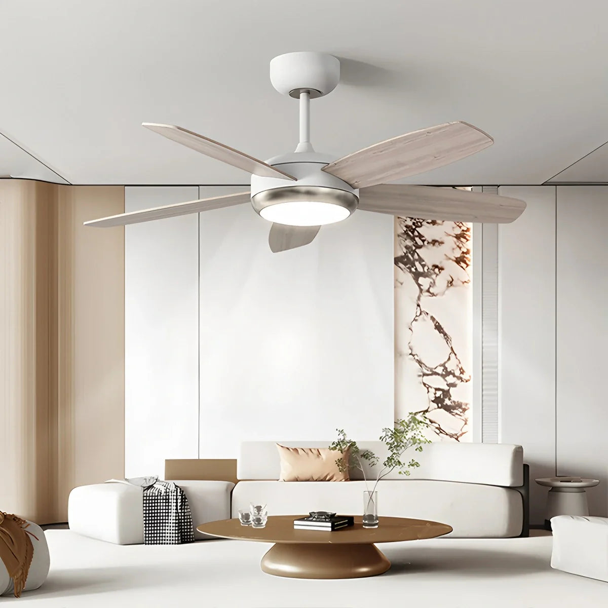 Eloer Retro American Style 5-blade Ceiling Fan Light