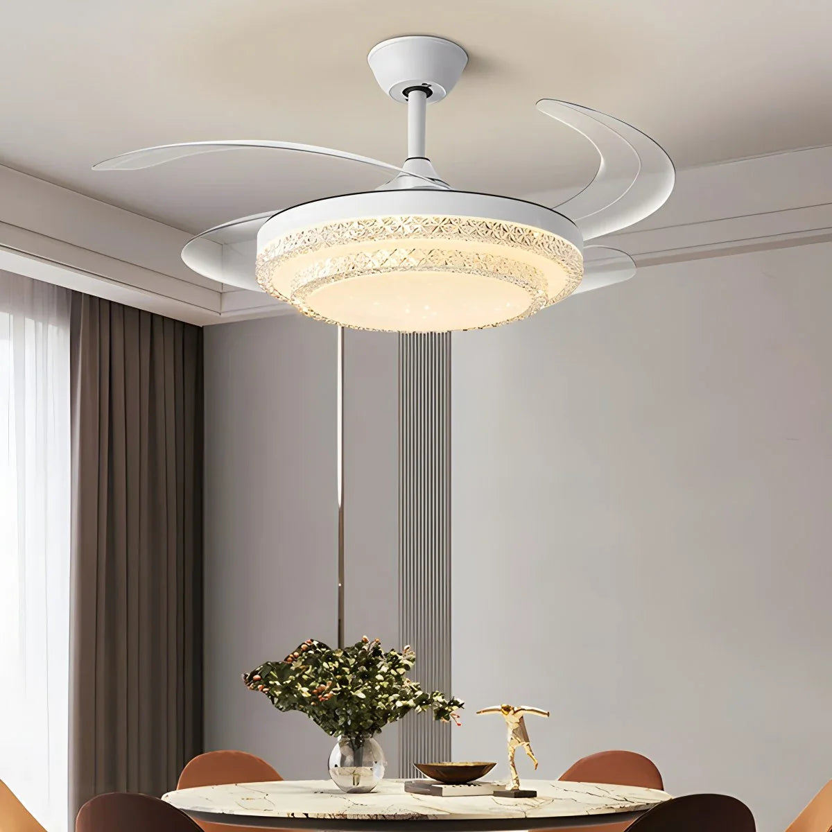 Eloer Dimmable Remote Hugger Ceiling Fan Light