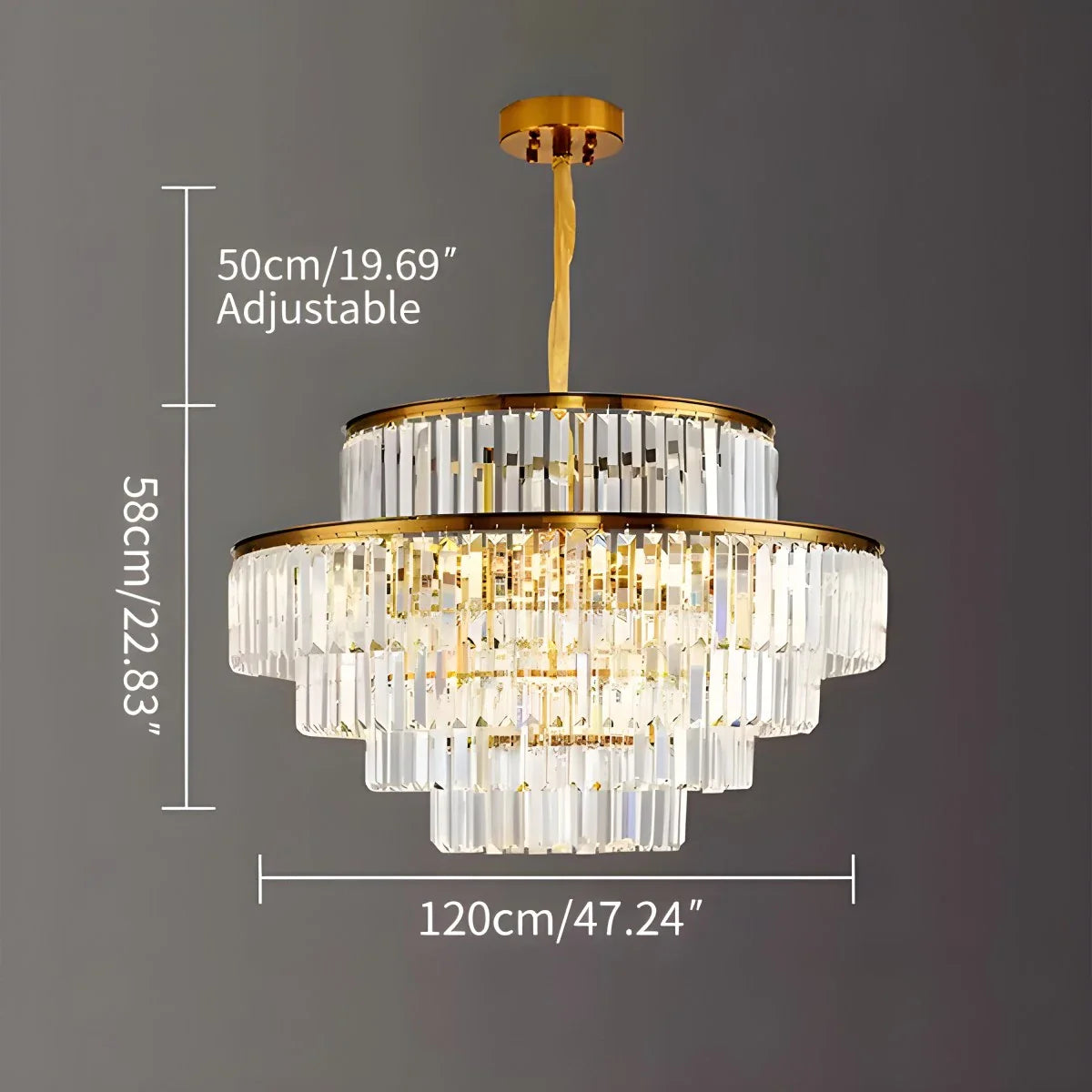 Eloer Light Luxury Crystal Chandelier for Living Room