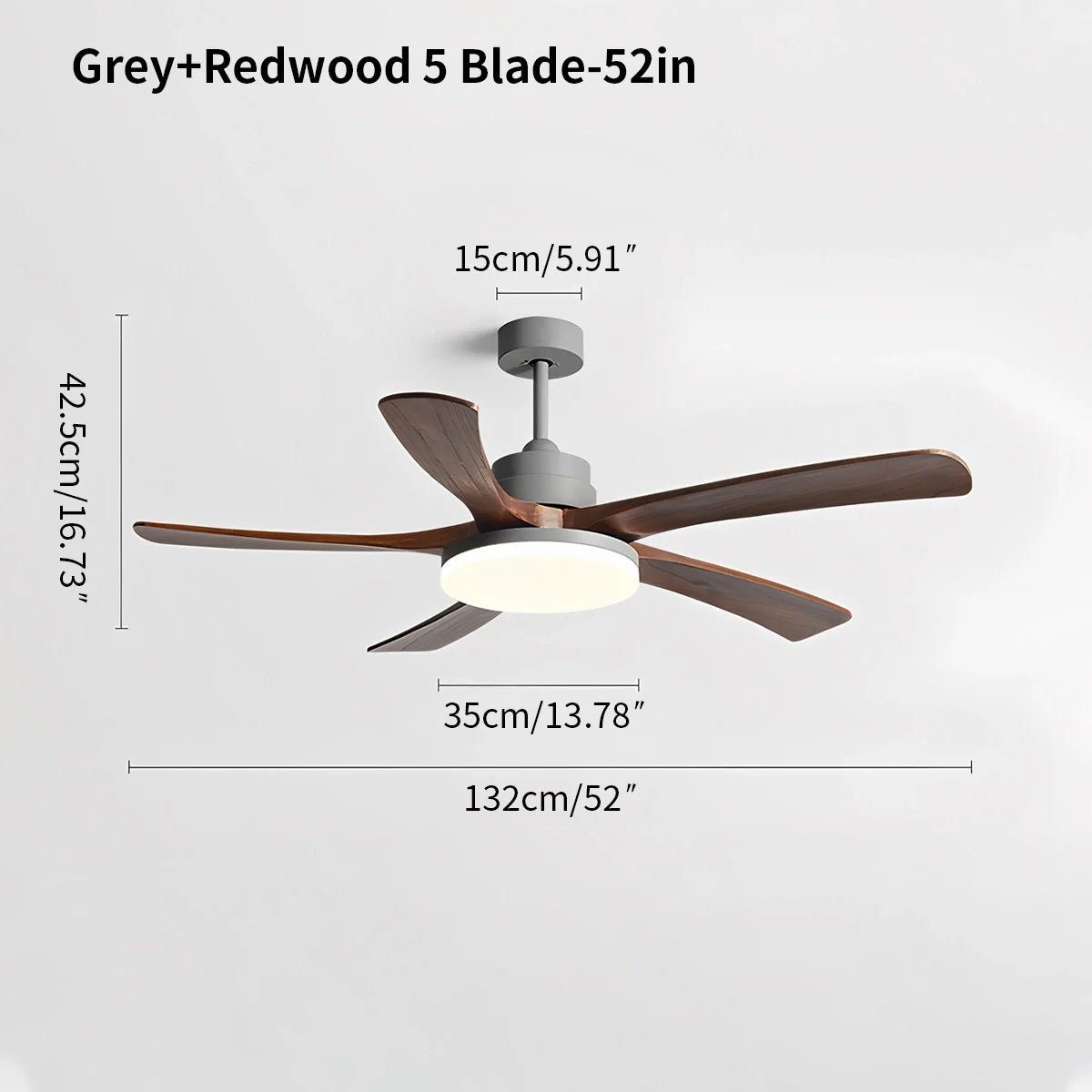 Eloer High Wind Solid Wood Ceiling Fan Light
