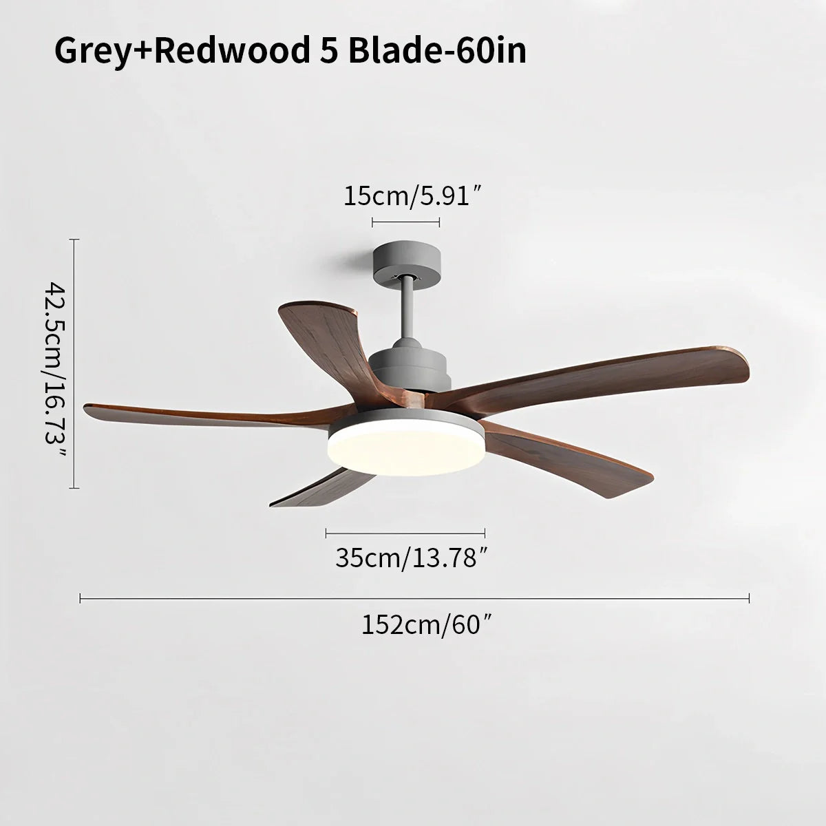 Eloer High Wind Solid Wood Ceiling Fan Light