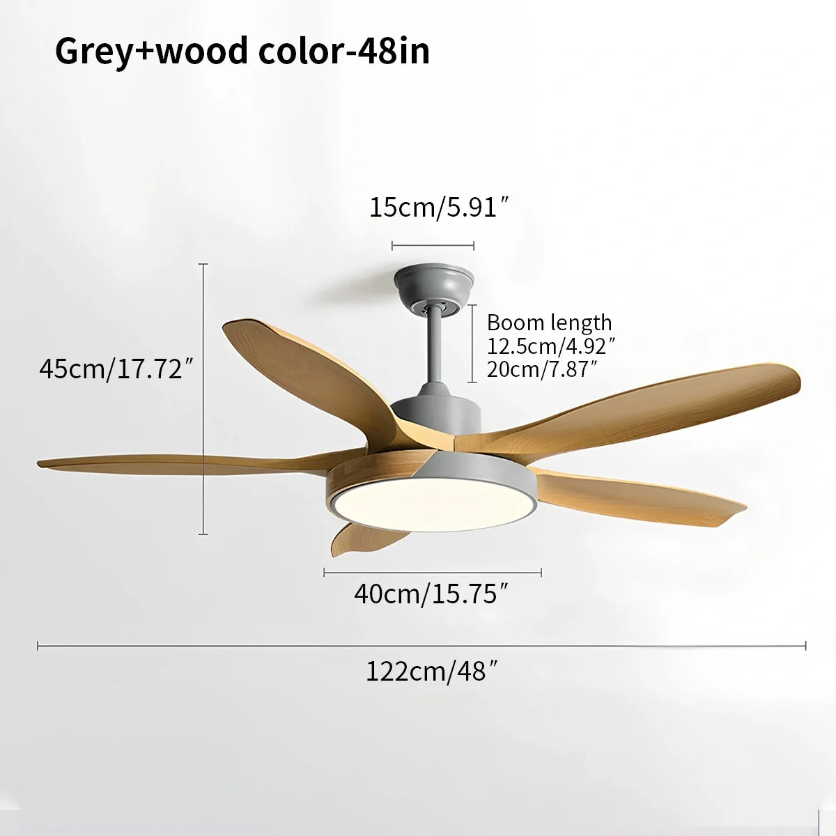 Eloer Nordic Living Room Ceiling Fan with Light