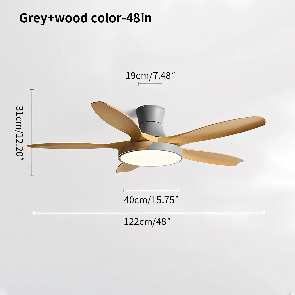 Eloer Nordic 5-Blade LED Ceiling Fan Light