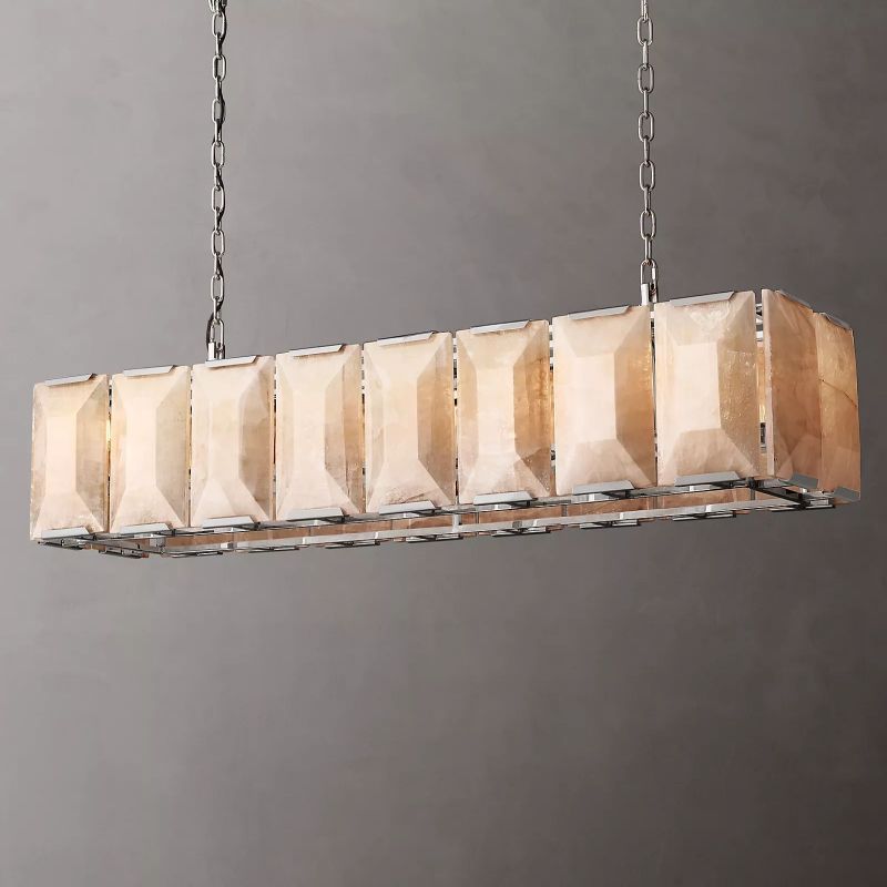 Harlow Calcite Rectangular Chandelier D 55"-konalight
