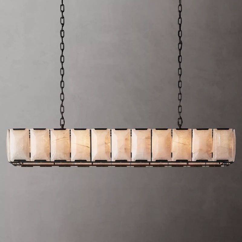 Harlow Calcite Rectangular Chandelier W 74"
