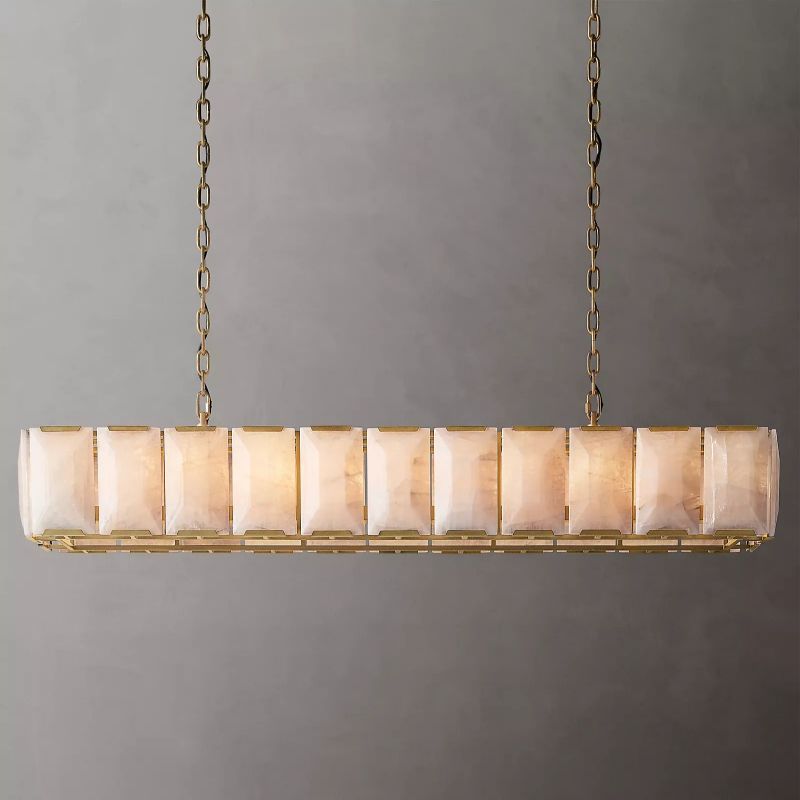 Harlow Calcite Rectangular Chandelier W 74"