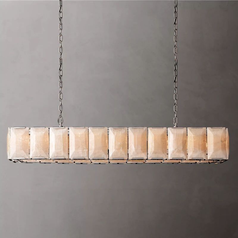 Harlow Calcite Rectangular Chandelier W 74"