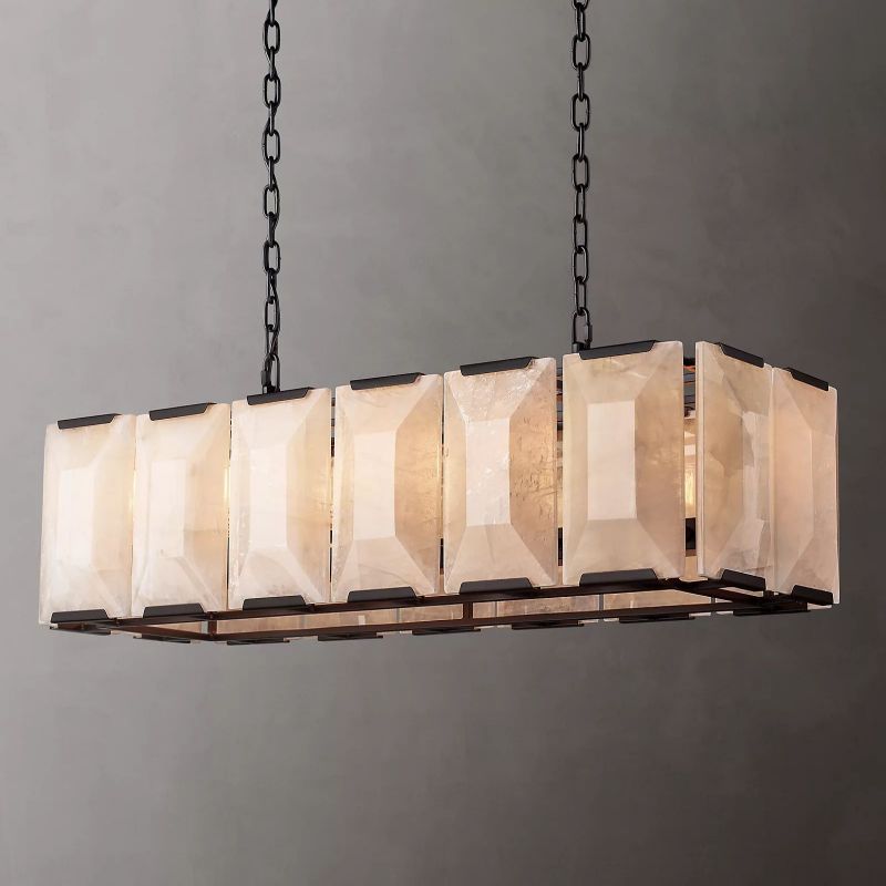 Harlow Calcite Rectangular Chandelier W 42"-konalight