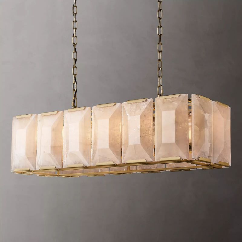 Harlow Calcite Rectangular Chandelier W 42"-konalight